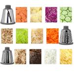 GOTOSOBAY Cheese Grater with Handle,Multifunctional Rotary Cheese Grater,Kitchen Cheese Shredder Can Easily Chop Vegetables,Potatoes,Carrots,Etc.The Suction Cup is Stable and Easy to Clean (gray)