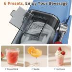 WIZAURA Slushie Machine, Slushy for Home No Ice Need, Large Capacity Professional Frozen Drink Maker & Margarita Machine, 6 Presets for Milkshakes, Frappés, Slush, Ice Cream. BLUE