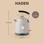 Haden Dorset 1.7 Liter Stainless Steel Electric Kettle, Hot Water Kettle with 360-Degree Base and Auto Shutoff, Putty & Chrome