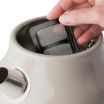 Haden Dorset 1.7 Liter Stainless Steel Electric Kettle, Hot Water Kettle with 360-Degree Base and Auto Shutoff, Putty & Chrome