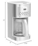 Cuisinart 14-Cup Coffee Maker, Programmable PerfecTemp Glass Carafe Coffee Machine with 1-4 Cup Setting, Brew Strength Control and Brew Pause, Stainless Steel, DCC-3200WNAS, White