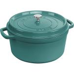 STAUB Cast Iron 7-qt Round Cocotte, Serves 7-8, Turquoise