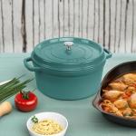 STAUB Cast Iron 7-qt Round Cocotte, Serves 7-8, Turquoise