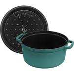 STAUB Cast Iron 7-qt Round Cocotte, Serves 7-8, Turquoise