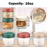 Povinmos 3Pack Overnight Oats Containers with Lids,10oz Glass Jar with Scew Lid,Salad Dressing Fruit Veggies Sauce Snacks Meal Prep Food Containers,Spice Jars,Wide Mouth Storage Containers
