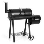 MFSTUDIO Heavy Duty Charcoal Wood Offset Outdoor Smoker Grill, Charcoal Grill with Smoker Combo for BBQ Grilling, 512 SQ.IN.