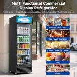 BODEGACOOLER Commercial Beverage Refrigerator, 12.5 Cu. Ft Black Commercial Merchandiser Refrigerator, LED Light/Adjustable Shelves,Upright Large Display Refrigerator For kitchen/Office/Home/Garage.
