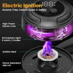 Electric Whiskey Smoker Kit with 6-Color Ambient Light & 6 Wood Chips for Men, Dad, Husband - Bourbon & Cocktail Smoker