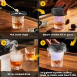 Electric Whiskey Smoker Kit with 6-Color Ambient Light & 6 Wood Chips for Men, Dad, Husband - Bourbon & Cocktail Smoker