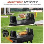 Brand‑Man 2‑in‑1 Charcoal BBQ Grill with Motorized Rotisserie – Portable, Foldable Grill, 257 sq in Outdoor BBQ Grill for Camping & Tailgate, Adjustable Height, Dual Vents