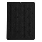 GeeRic Dish Drying Mats, Heat-resistant Silicone Mat for Kitchen Counter, Non-Slip Dish Dry Mat Dishwasher Safe Small, Black