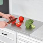 304 Stainless Steel Cutting Board for Kitchen – Large (40x30cm/15.7x11.8in) Non-Slip, Dishwasher Safe – Ideal for Meat, Vegetables, Fruits, Bread & Baking – Commercial & Home Use