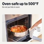 Amazon Basics Stainless Steel Cookware Set, 5-Piece Set, All Cooktop Friendly, Dishwasher-Safe