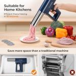 Narcissus Electric Pasta Maker, 3 in 1 Handheld Pasta Maker Machine, 4000mAh Larger Battery, Cordless for Portable Design, Automatic Dough Press, Blue, Include a Cleaning Brush
