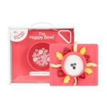 ezpz Happy Bowl - 24 Months + (Coral) - 100% Silicone Suction Bowl with Built-in Placemat – Dishwasher Safe