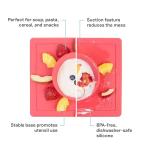 ezpz Happy Bowl - 24 Months + (Coral) - 100% Silicone Suction Bowl with Built-in Placemat – Dishwasher Safe