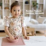 ezpz Happy Bowl - 24 Months + (Coral) - 100% Silicone Suction Bowl with Built-in Placemat – Dishwasher Safe