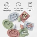 ezpz Happy Bowl - 24 Months + (Coral) - 100% Silicone Suction Bowl with Built-in Placemat – Dishwasher Safe