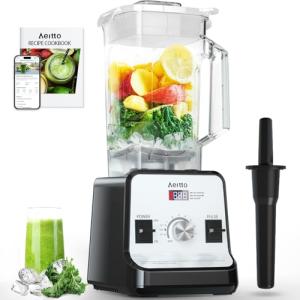 Aeitto Blender with 1500-Watt Motor, 68 Oz Large Capacity Blenders for Kitchen, Professional Countertop Blenders for Ice Crush, Frozen Drinks, Silver