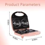 Mini Donut Maker, Mini Donuts Maker, Large Donut Maker, 2 Extra Large 4-inch Donuts, Non-stick, Anti-scalding, Double Sided Heating, Easy to Use and Clean, Perfect for Home Baking (Pink)