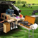 JAGAHAHA Overland Kitchen Slide-Out System, All-in-One Camp Kitchen Box with Sink, Chopping and Cooking Features, Folding Camping Table for SUV, Overlanding & Car Camping, Quick 1-Minute Setup
