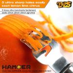 HAMOER Lemon Citrus Zester Tool Cheese Grater for kitchenaid-Multipurpose grooved channel knife scraper,Stainless steel blade and ergonomically designed curved handle