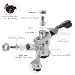 Cirwurie Keg Coupler, Sankey Keg Tap D System ID 5/16'' Draft Beer Line (304 Stainless Steel Probe) G5/8 Nuts Commercial Sankey Kegerator D Coupler with 4 Hose Clamps