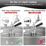 Cirwurie Keg Coupler, Sankey Keg Tap D System ID 5/16'' Draft Beer Line (304 Stainless Steel Probe) G5/8 Nuts Commercial Sankey Kegerator D Coupler with 4 Hose Clamps