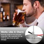 Cirwurie Keg Coupler, Sankey Keg Tap D System ID 5/16'' Draft Beer Line (304 Stainless Steel Probe) G5/8 Nuts Commercial Sankey Kegerator D Coupler with 4 Hose Clamps