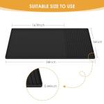 Ice Maker Countertop Mat with Raised Edges, 24'' x 16'', Silicone Mat for Ice Machines, Water Dispenser, Coffee Maker, Dish Drying Mat, Zone-Divided Design, Easy to Clean.