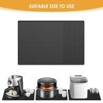 Ice Maker Countertop Mat with Raised Edges, 24'' x 16'', Silicone Mat for Ice Machines, Water Dispenser, Coffee Maker, Dish Drying Mat, Zone-Divided Design, Easy to Clean.