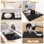 Ice Maker Countertop Mat with Raised Edges, 24'' x 16'', Silicone Mat for Ice Machines, Water Dispenser, Coffee Maker, Dish Drying Mat, Zone-Divided Design, Easy to Clean.