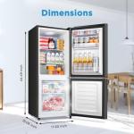 HAILANG+more 4.0 Cu.Ft Mini Fridge with Freezer, Bottom Freezer, Small Refrigerator with Freezer, Compact Refrigerator with 2 Door,for Bedroom,Office,Kitchen,Apartment,Dorm(Black)