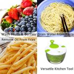 Salad Spinner, 5L Vegetable Washer Dryer Drainer Strainer with Bowl & Colander, Multi-Use Lettuce Spinner, Fruit Washer, Pasta and Fries Spinner