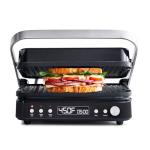 GreenPan 6-in-1 Multifunction Removable Plate Indoor Grill & Electric Griddle, Diamond Infused PFAS Free Ceramic Nonstick Reversible Plates, Opens Flat, Adjustable Temp, Panini Press, Black