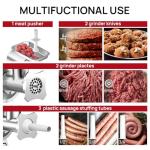 ARINOO Commercial Meat Grinder #12, 0.9HP Heavy Duty Stainless Steel Industrial Meat Mincer w/2 Blades & Meat Pusher,Electric Meat Grinders for large batches home butchering, or small farm processing