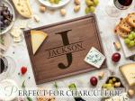 Personalized Cutting Board - Bridal Shower, Newlyweds, Engagement, Anniversary, Housewarming Gifts for Couples - Family Christmas Charcuterie Board 4 (Initial 050)