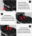 Health and Home 3-in-1 Waffle, Omelet, Egg Waffle Maker, 3 Removable Nonstick Baking Plates, Upgraded 360 Rotating Belgian Maker