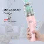 Auloea Portable Mini Car Vacuum Cleaner Pink, High Power Cordless(400g) Handheld Rechargeable Vacuum Cleaner for Desk V06