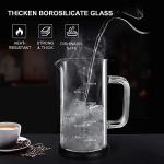 YMMIND French Press Coffee Maker 34 Ounce Espresso Tea Coffee Maker with 4 Filters System, Stainless Steel Plunger and Heat Resistant Borosilicate Glass BPA-Free Brewed Tea Pot Coffee Plunger