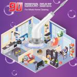 Electric Spin Scrubber, 7 Replaceable Brush Heads, 1.5H Bathroom Scrubber Dual Speed & Adjustable Extension Arm, Cordless Household Cleaning Brush for Bathroom Tub Tile Floor