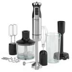 MuellerLiving Immersion Hand Blender Full Set - 8 Speed Immersion Blender, Hand Mixer with 7 Attachments: Stainless Steel Blade, Whisk, Milk Frother, Beater, Mixing Hooks, Potato Masher, Chopper Bowl