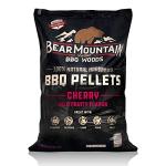 Bear Mountain All Natural Wood Pellets for Smoker, Grill & BBQ, 40 Lbs, Cherry - Premium Hardwood Barbecue Pellet Accessories for Indoor and Outdoor Grilling