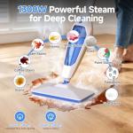 SENMO Steam Mop, 14-in-1 Detachable Steam Cleaner for Home and Floor, 1300W 228°F Deep Cleaning MultiPurpose Floor Steamer with 14 Attachments for Hardwood Floors, Tile, Grout, Furniture, Carpet, Wall