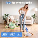 SENMO Steam Mop, 14-in-1 Detachable Steam Cleaner for Home and Floor, 1300W 228°F Deep Cleaning MultiPurpose Floor Steamer with 14 Attachments for Hardwood Floors, Tile, Grout, Furniture, Carpet, Wall