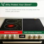 PONGARD Fireproof Stove Top Covers for Electric Stove, Waterproof & Heat Resistant Mat for Glass Top, Stovetop Protector, Anti-Scratch, 30x21 Black