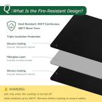 PONGARD Fireproof Stove Top Covers for Electric Stove, Waterproof & Heat Resistant Mat for Glass Top, Stovetop Protector, Anti-Scratch, 30x21 Black