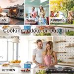 MOOESSVE Countertop Double Cast Iron Burner 1800 Watts Electric Hot Plate with Adjustable Temperature 6.1" Cooktop for Dorm, Office, Home, Camp, Compatible for All Cookwares