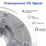 YXPOLYER PLA Filament Food Grade 1.75mm 1kg for 3D Printing, PLA+ 3D Printer Filament with Transparent AMS-Compatible Filament Spool, Cool Gray