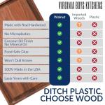 Made in USA Black Walnut Wood Cutting Board by Virginia Boys Kitchens - Butcher Block Wooden Carving Board with Juice Well made from Sustainable Hardwood (17x11)